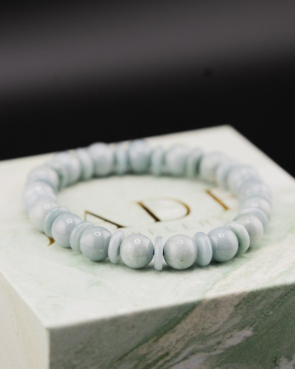 Blue Spacer Bead Jade Bracelet