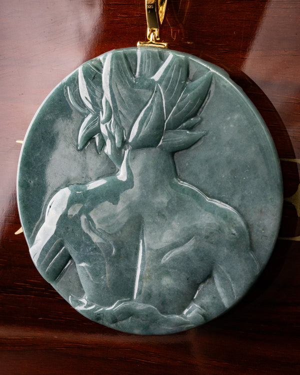 Iconic Anime Character Circular Jade Pendant