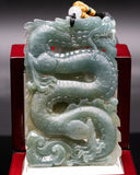 BLUE & YELLOW MEDITATING BUDDHA DRAGON JADE PENDANT