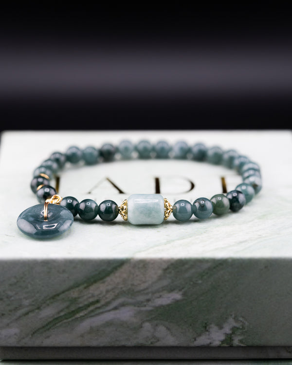 Golden Harmony Donut Jade bracelet