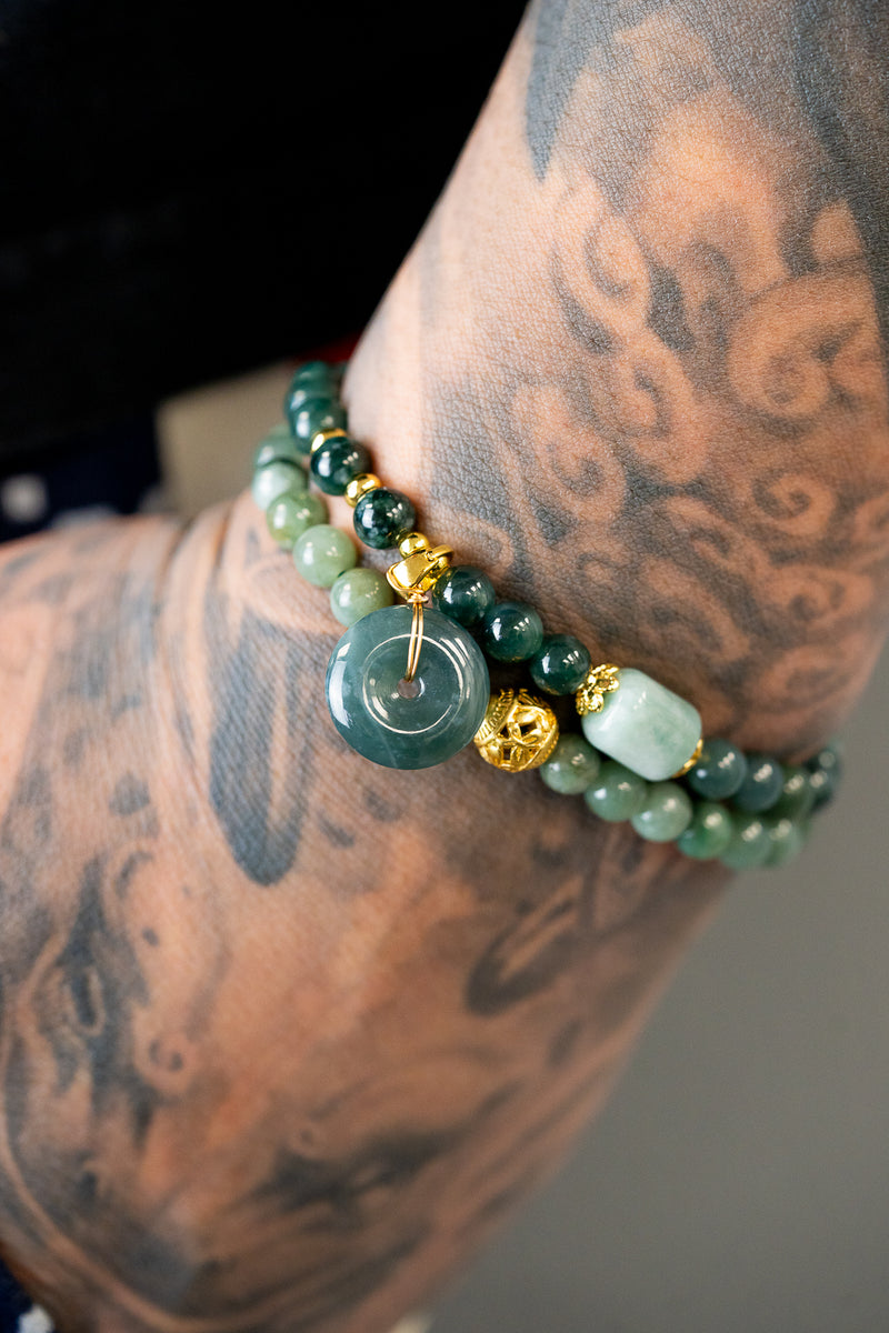 Golden Harmony Donut Jade bracelet