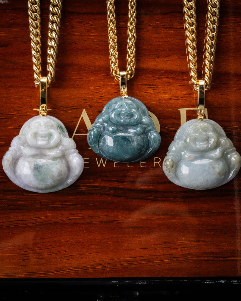 Medium Laughing Buddha Jade Pendant
