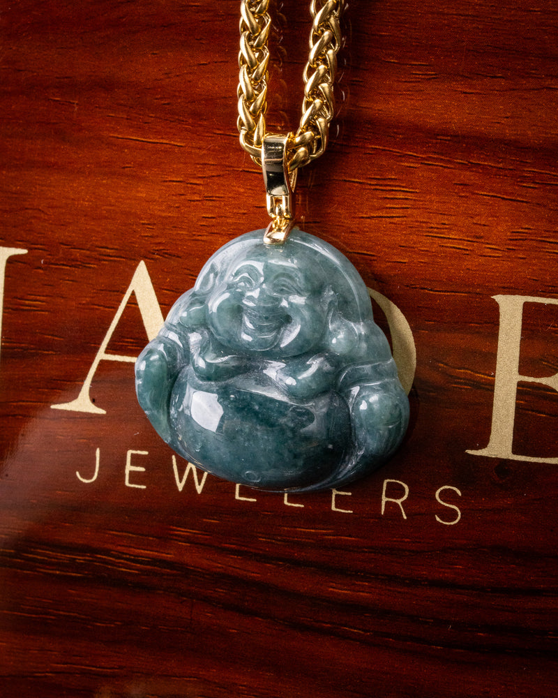 Medium Laughing Buddha Jade Pendant