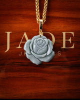 Rose Blue Water Jade Pendant