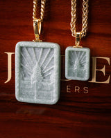 Micro Angkor Wat Green Jade Pendant