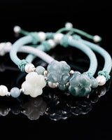 Sky Jade Blossom Rope Bracelet