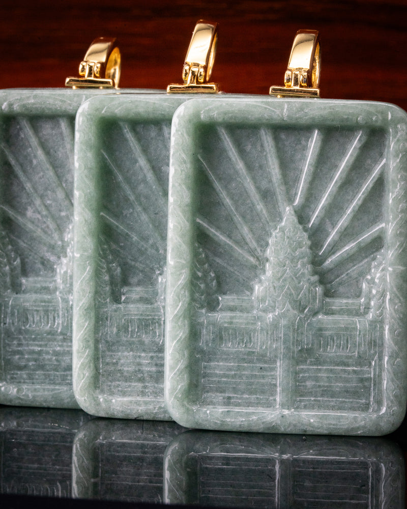 Angkor Wat Green Jade Pendant