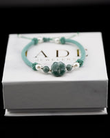 Sky Jade Blossom Rope Bracelet