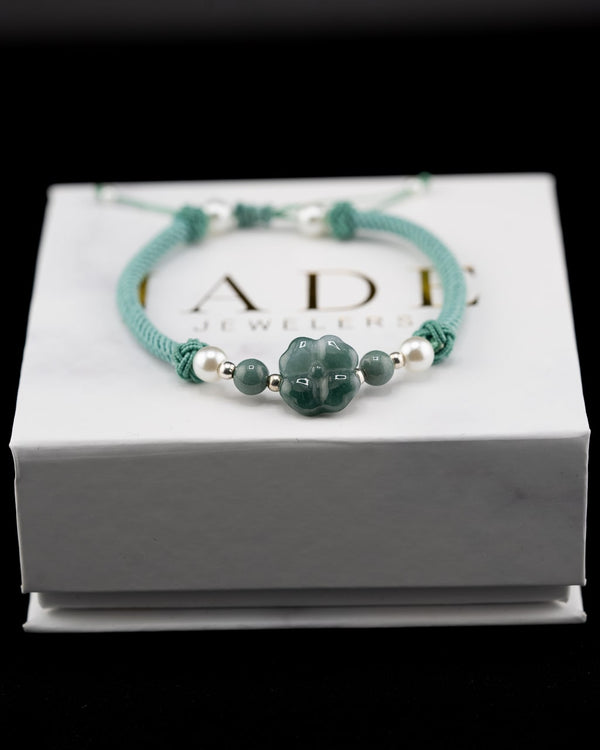 Sky Jade Blossom Rope Bracelet