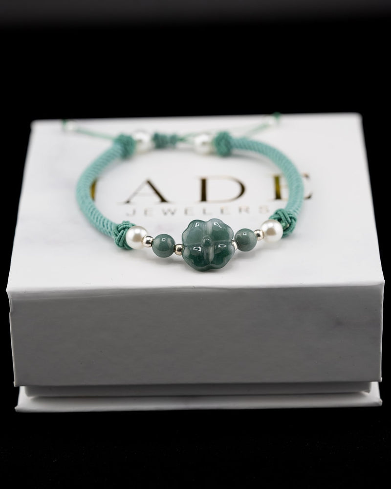 Sky Jade Blossom Rope Bracelet