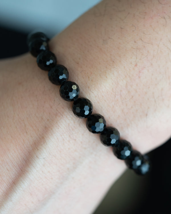 Black Diamond Cut Jade Bracelet