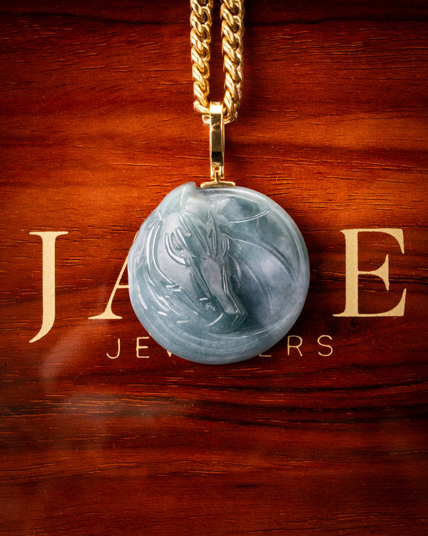 Blue Water Jade Stallion Pendant