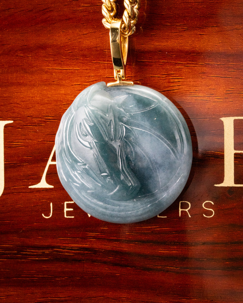 Blue Water Jade Stallion Pendant