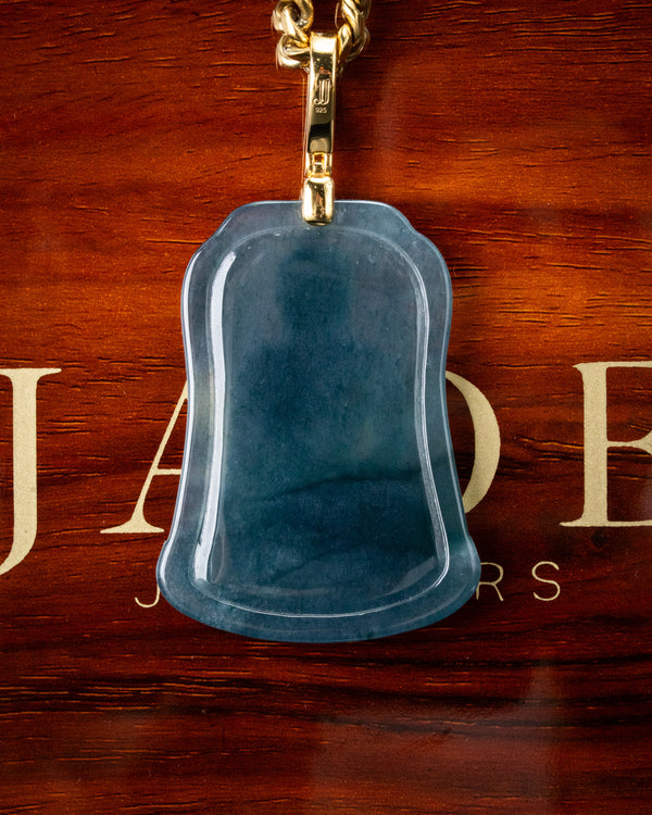 Icy Blue Water Tranquility Meditating Buddha Jade Pendant