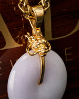 Golden Dragon Head Jade Disk Pendant