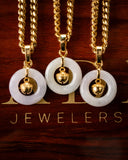 Micro Golden Bell Donut Jade Pendant