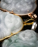 White Laughing Buddha Gold Lucky Coin Wrap Pendant