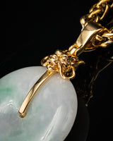 Golden Dragon Head Jade Disk Pendant