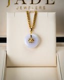Golden Lotus Donut Jade Pendant