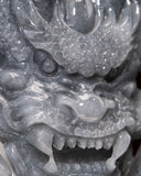 Smoky Gray Dragon Guardian Mask Jade Pendant