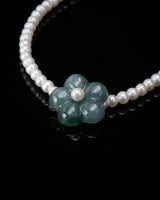 Pearl Beaded Sakura Jade Charm Bracelet