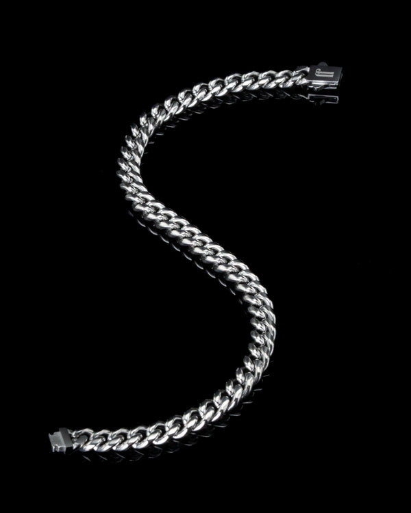 6mm White Gold Cuban Bracelet