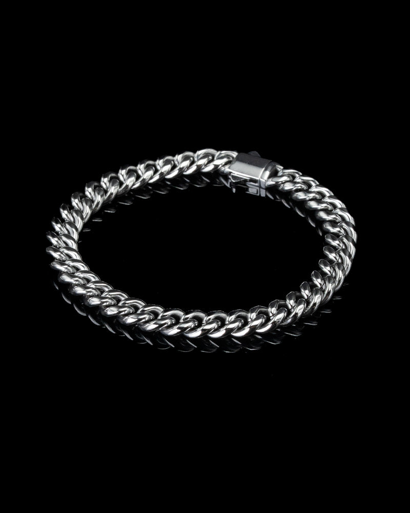 8mm White Gold Cuban Chain