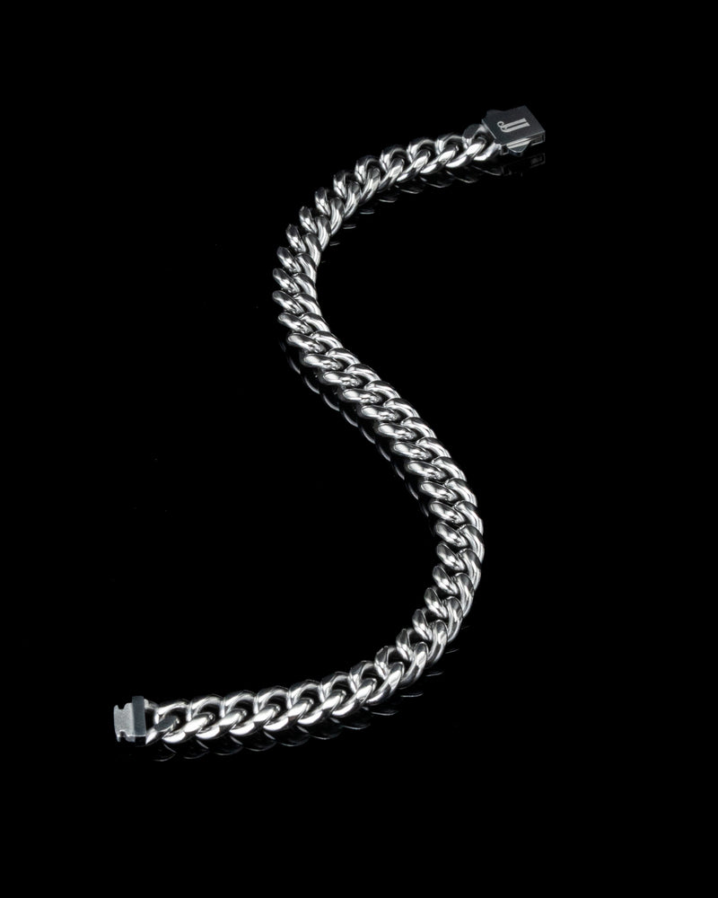 8mm White Gold Cuban Chain