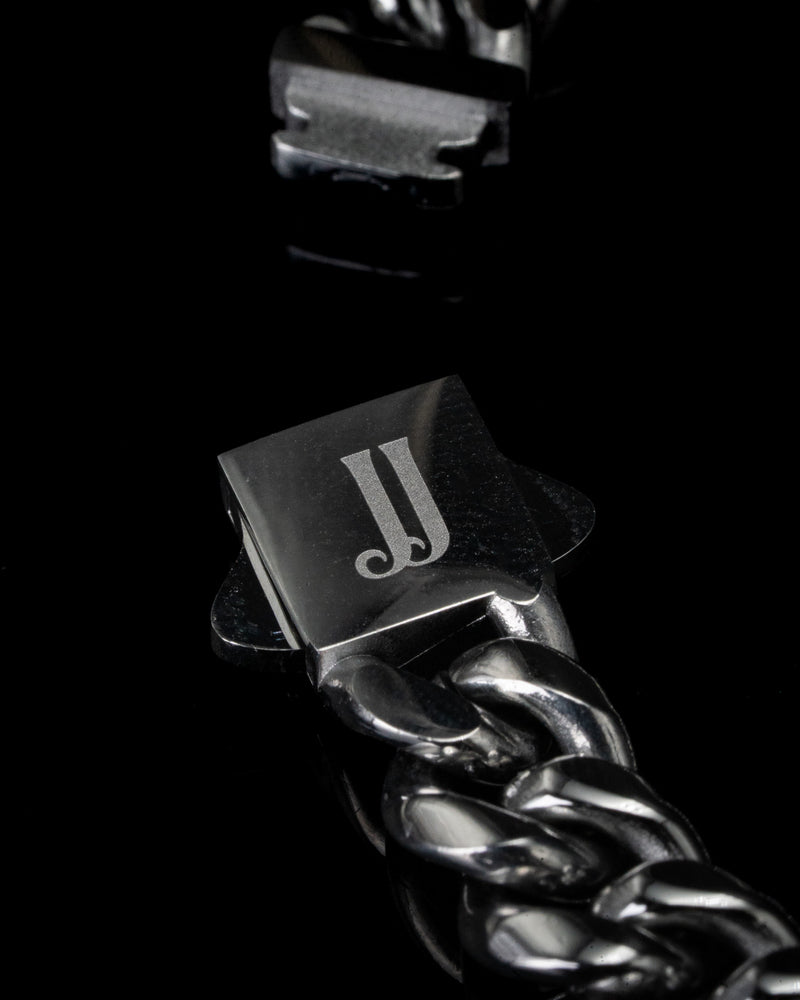 8mm White Gold Cuban Chain