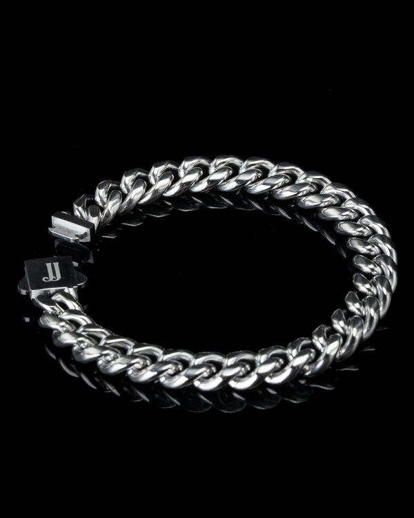 10mm White Gold Cuban Bracelet