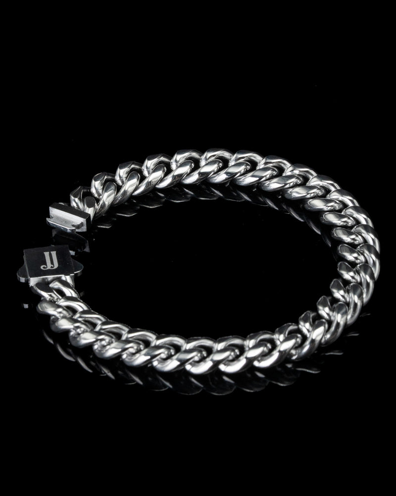 10mm White Gold Cuban Bracelet