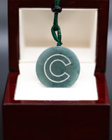 Chicago Engraved Circle Jade Pendant