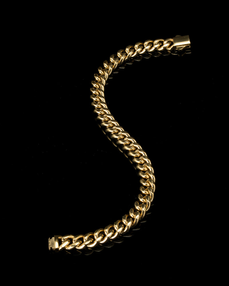 8mm Gold Cuban Bracelet