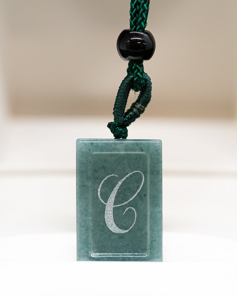 Micro Letter Engraved Jade Pendant