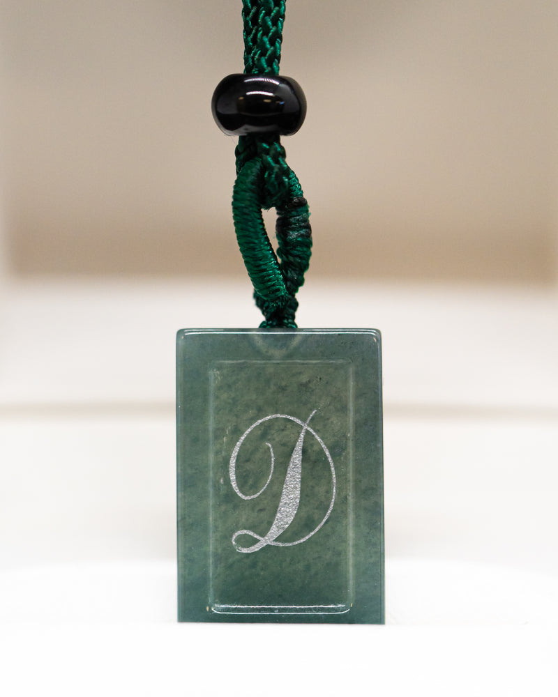 Micro Letter Engraved Jade Pendant