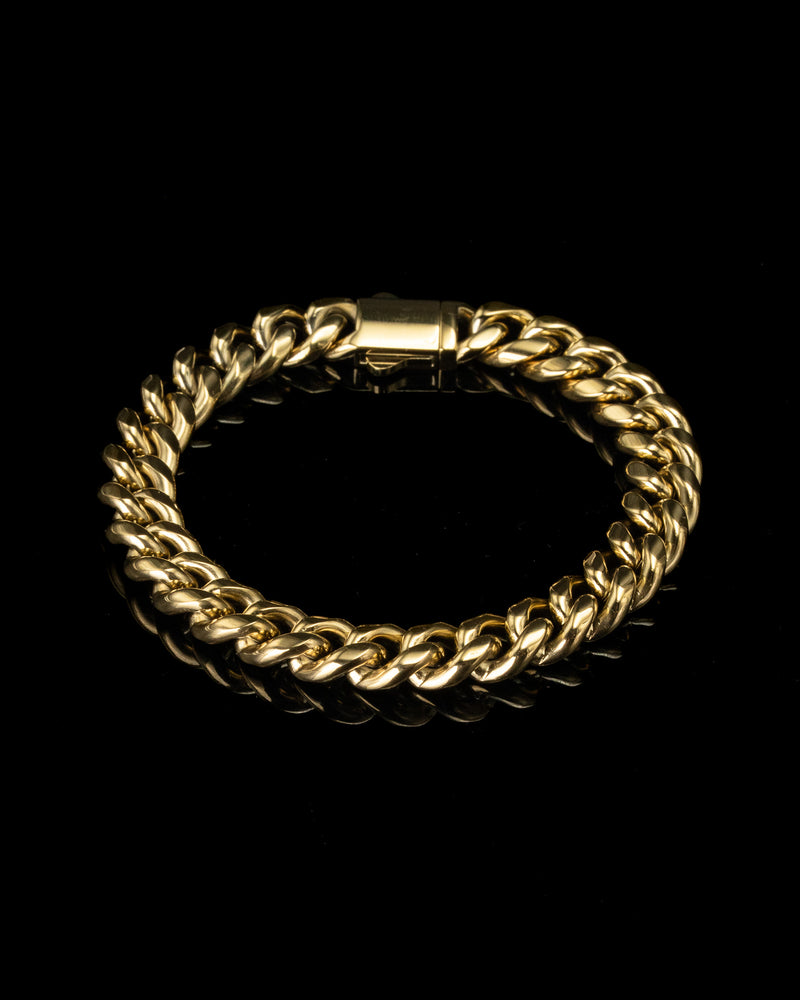 10mm Gold Cuban Bracelet
