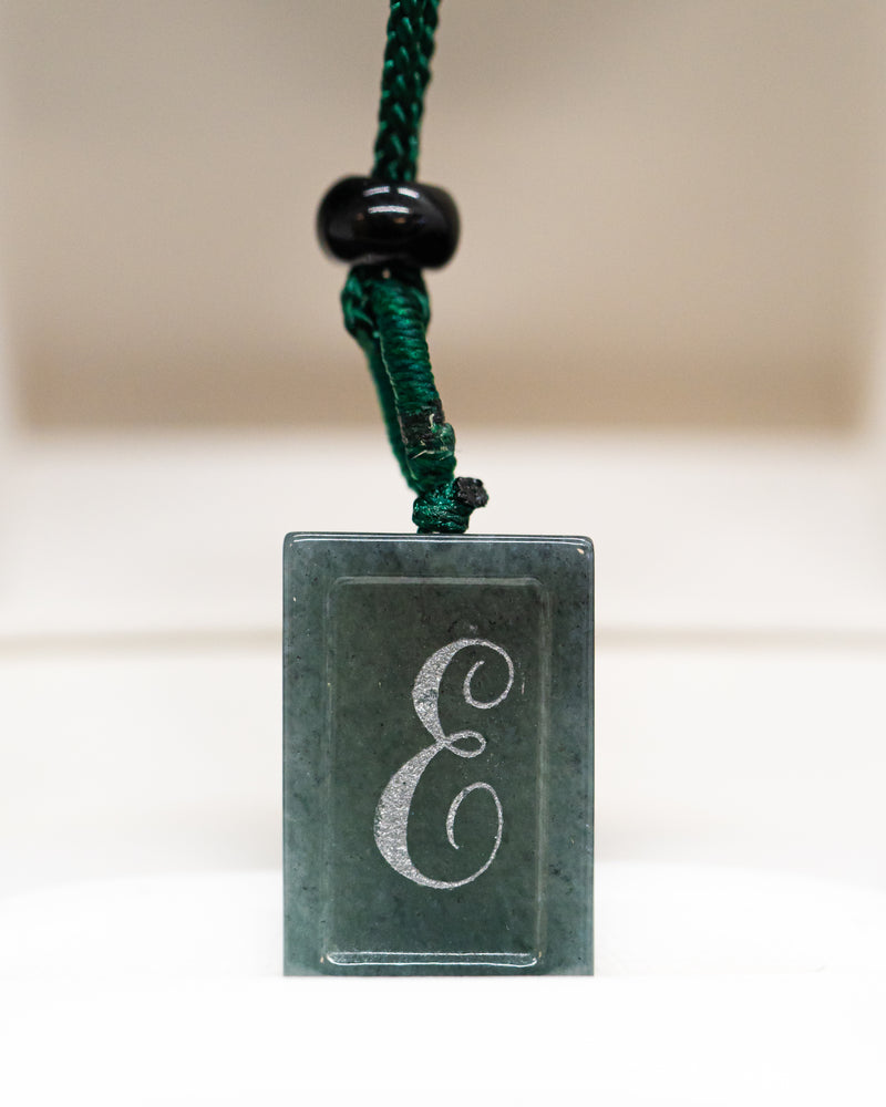 Micro Letter Engraved Jade Pendant