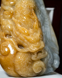 Golden Yellow & White Dragon Jade Pendant