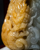 Golden Yellow & White Dragon Jade Pendant