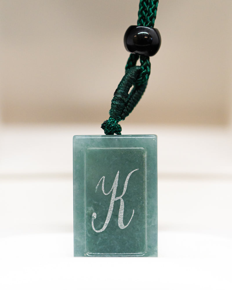 Micro Letter Engraved Jade Pendant