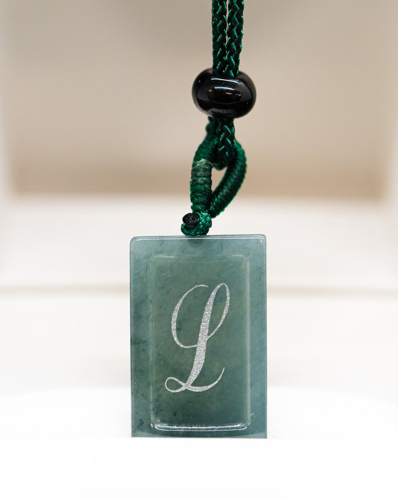 Micro Letter Engraved Jade Pendant