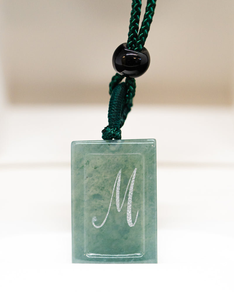 Micro Letter Engraved Jade Pendant