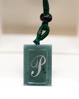 Micro Letter Engraved Jade Pendant