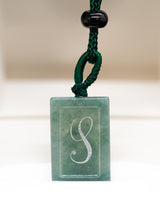 Micro Letter Engraved Jade Pendant