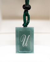 Micro Letter Engraved Jade Pendant