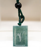 Micro Letter Engraved Jade Pendant