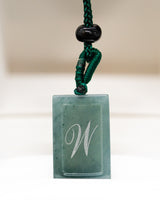 Micro Letter Engraved Jade Pendant