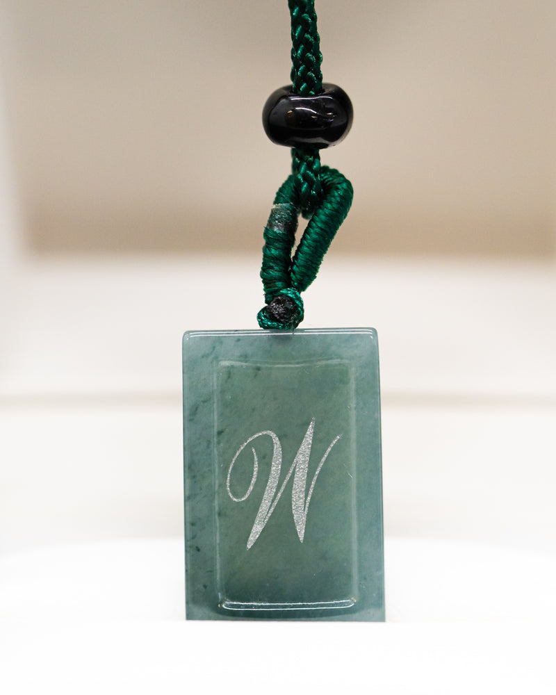 Micro Letter Engraved Jade Pendant