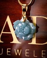 Micro Peony Blue Water Jade Pendant
