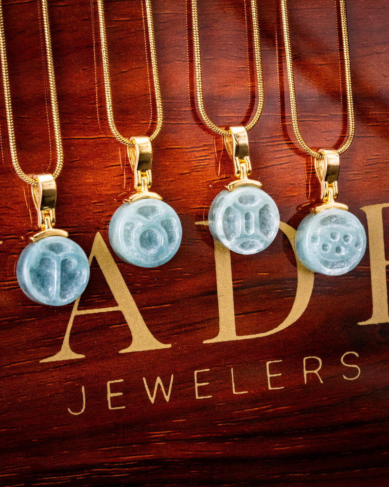 Micro Astrology Sign Jade Pendant